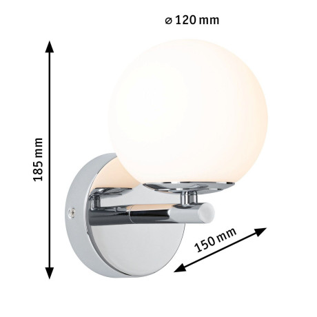 Paulmann Led-wandlamp Selection Bathroom Gove IP44 5W 3000K Satin, Glas/Metaal (1 stuk) afbeelding2 - 1