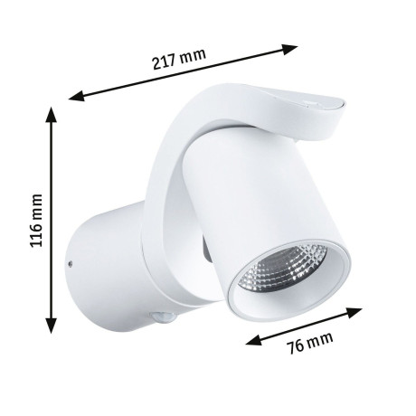 Paulmann Led-wandlamp voor buiten Cuff IP44 76x217mm 3000K 10W 700lm 230V 70° aluminium (1 stuk) afbeelding2 - 1