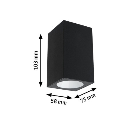 Paulmann Led-wandlamp voor buiten Flame IP44 vierkant 58x103mm 2200K 4W 265lm 230V 75° Metaal (1 stuk) afbeelding2 - 1