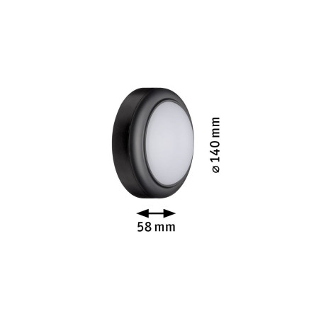 Paulmann Led-wandlamp voor buiten IP44 140mm 3000K 8W 560lm 230V Grijs Kunststof (1 stuk) afbeelding2 - 1