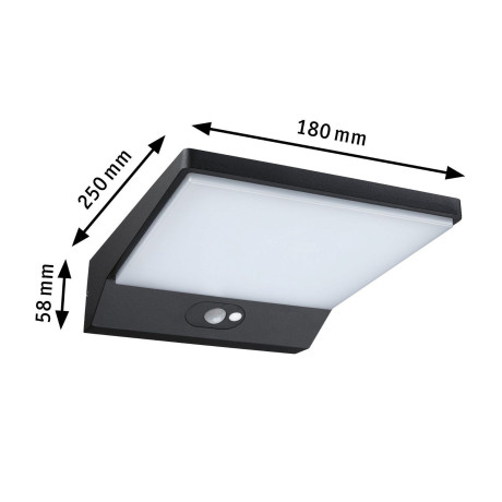 Paulmann Led-wandlamp voor buiten Ronea IP44 180x250mm 3000K 10,5W 680lm 230V Donkergrijs Aluminium (1 stuk) afbeelding2 - 1