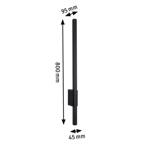 Paulmann Led-wandlamp voor buiten Stan IP44 800mm 3000K 11,5W 300lm 230V Antraciet Aluminium (1 stuk) afbeelding2 - 1