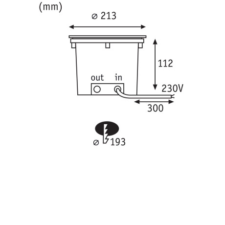 Paulmann Ledinbouwlamp Durea IP67 rond 213mm 3000K 12,5W 870lm 230V roestvrij staal metaal (1 stuk) afbeelding2 - 1