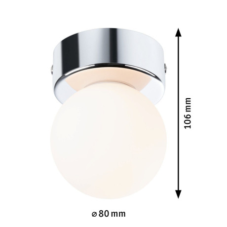 Paulmann Plafondlamp Selection Bathroom Gove IP44 max. 1x20W Satin, Glas/Metaal (1 stuk) afbeelding2 - 1