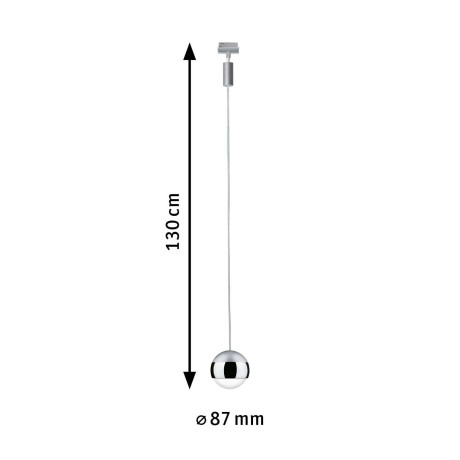 Paulmann Railsysteem-lampen URail Hanglamp Capsule II 400lm 6,3W 2700K 230V Zwart mat, Chroom afbeelding2 - 1