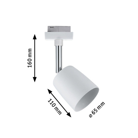 Paulmann Railsysteem-lampen URail rail spot Cover GU10 max. 10W 230V Zwart mat, Chroom afbeelding2 - 1