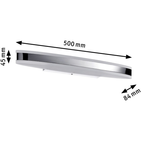 Paulmann Spiegellamp Kuma 500mm IP44 9W Chroom, Wit, Metaal, Acryl (1 stuk) afbeelding2 - 1