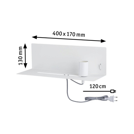 Paulmann Wandlamp Devara max. 1x40W USBC 230V metaal afbeelding2 - 1