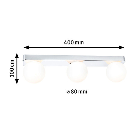 Paulmann Wandlamp Selection Bathroom Gove IP44 max. 3x20W Balken Glas/Metaal (1 stuk) afbeelding2 - 1