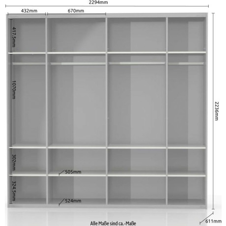 Places of Style Zweefdeurkast Onyx Spiegelkast hoogwaardig UV gelakt, soft-closefunctie afbeelding2 - 1