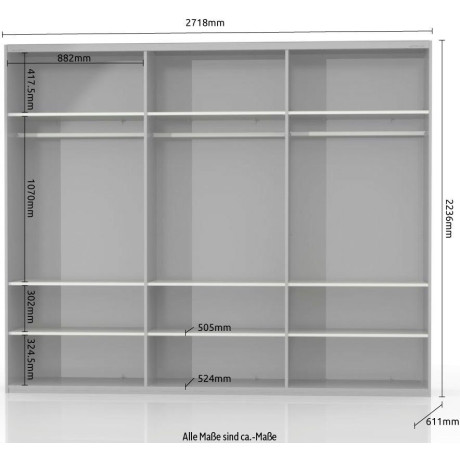 Places of Style Zweefdeurkast Onyx Spiegelkast hoogwaardig UV gelakt, soft-closefunctie afbeelding2 - 1