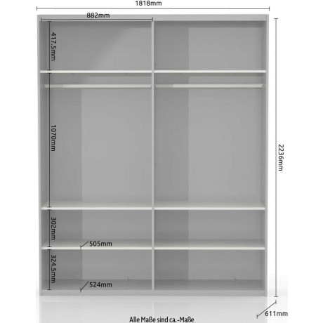 Places of Style Zweefdeurkast Onyx UV gelakt voor duurzame oppervlakken, soft-closefunctie afbeelding2 - 1