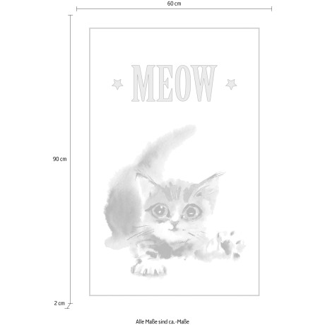 queence Artprint op linnen Kat MEOW afbeelding2 - 1