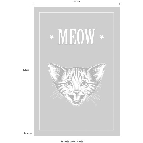 queence Artprint op linnen Kat MEOW afbeelding2 - 1