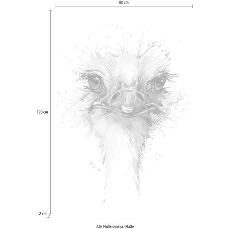 queence Artprint op linnen Struisvogel afbeelding2 - 1