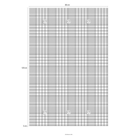 queence Kapstok Ruitpatroon met 6 haken, 80 x 120 cm afbeelding2 - 1