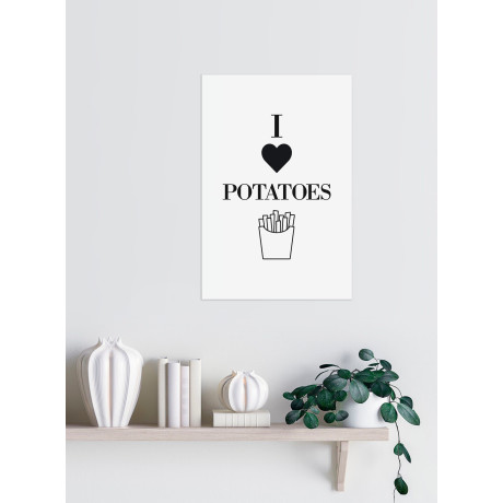 queence Sierobject voor aan de wand I LOVE POTATOES Stalen bord, blikken bord, spreuk, grappig, wanddecoratie, retro, 20x30cm afbeelding2 - 1