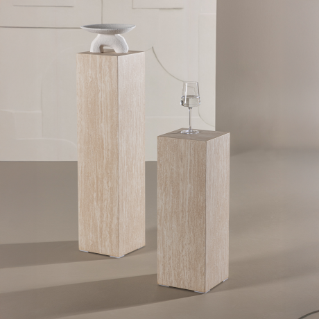 Rana houten decoratieve zuil beige - 95 x 23 cm afbeelding2 - 1