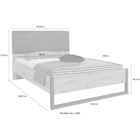 rauch Bed TAMPA in moderne industriële stijl, metalen bedslede afbeelding2 - 1
