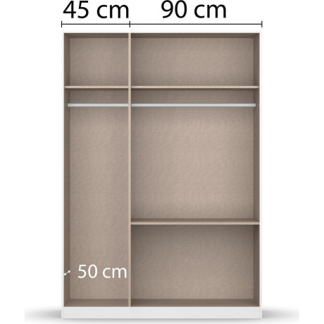 rauch Draaideurkast Costa met spiegel, greeploos front en push-to-open functie made in germany afbeelding2 - 1