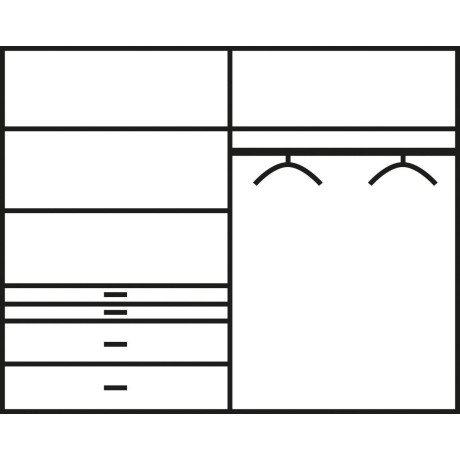 rauch Draaideurkast Homburg met spiegel, bovenste lade met indeling afbeelding2 - 1