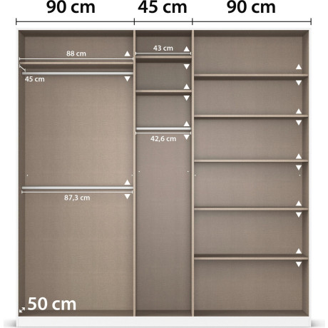 rauch Draaideurkast Kledingkasten kast garderobe AGORDO met glazen front doordachte binnenuitrusting, in 6 breedtes en 2 hoogtes made in germany afbeelding2 - 1