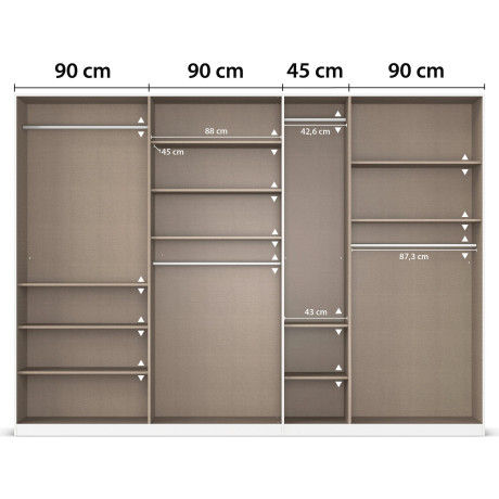 rauch Draaideurkast Kledingkasten kast garderobe AGORDO met glazen front doordachte binnenuitrusting, in 6 breedtes en 2 hoogtes made in germany afbeelding2 - 1