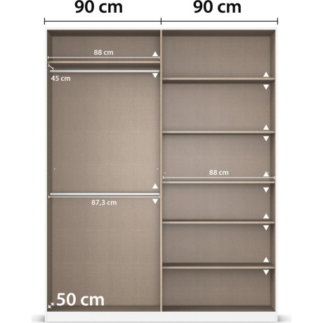 rauch Draaideurkast Kledingkasten kast garderobe AGORDO met glazen front doordachte binnenuitrusting, in 6 breedtes en 2 hoogtes made in germany afbeelding2 - 1