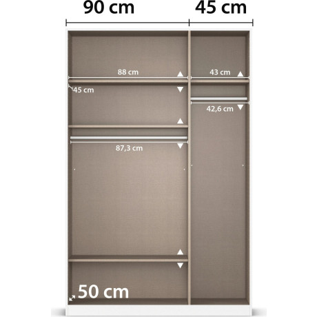 rauch Draaideurkast Kledingkast kast garderobe AGORDO met decor- of hoogglansfront doordachte binnenuitrusting, in 6 breedtes en 2 hoogtes made in germany afbeelding2 - 1