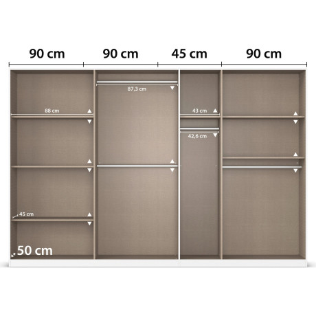 rauch Draaideurkast Kledingkast kast garderobe AGORDO met decor- of hoogglansfront doordachte binnenuitrusting, in 6 breedtes en 2 hoogtes made in germany afbeelding2 - 1