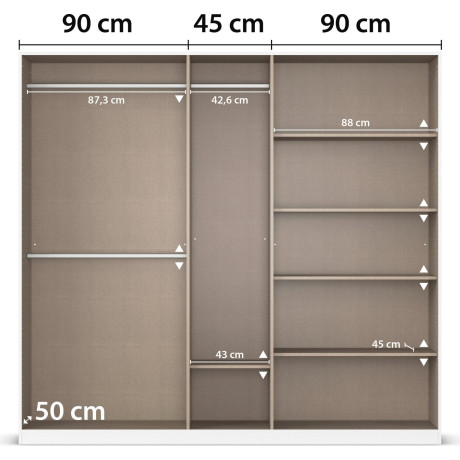 rauch Draaideurkast Kledingkast kast garderobe AGORDO met decor- of hoogglansfront doordachte binnenuitrusting, in 6 breedtes en 2 hoogtes made in germany afbeelding2 - 1