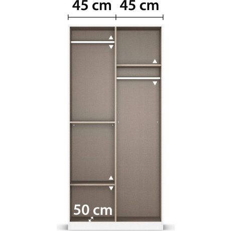 rauch Draaideurkast Maika 2 lades, in verschillende breedtes, hoogtes, kleuren, made in germany afbeelding2 - 1