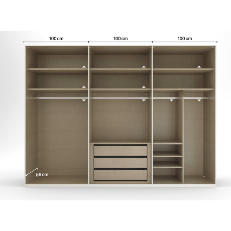 rauch Draaideurkast Kledingkast kast garderobe SKAT SHINE met hoogwaardige, transparant grijs glas inclusief uitgebreid toebehoren made in germany afbeelding2 - 1