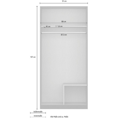 rauch Draaideurkast StyleUp Type Dark & Wood met trendy contrastkleurige grepen afbeelding2 - 1