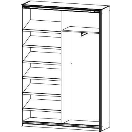 rauch Kledingkast Minosa Breedte 136 cm, uitschuifbare kledingstang, 6 schoenenplanken MADE IN GERMANY afbeelding2 - 1