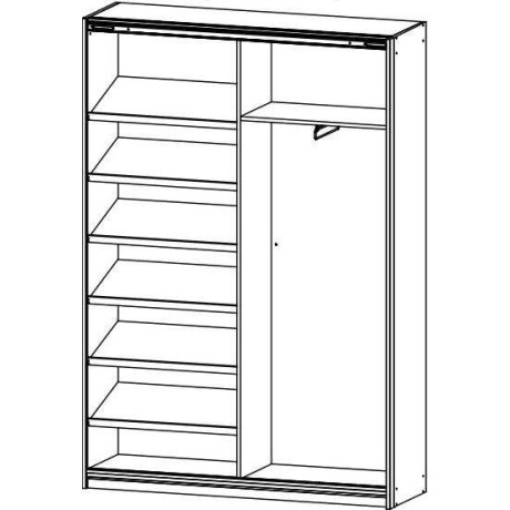 rauch Kledingkast Minosa Breedte 136 cm, uitschuifbare kledingstang, 6 schoenenplanken MADE IN GERMANY afbeelding2 - 1