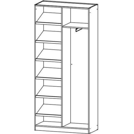 rauch Kledingkast Minosa Breedte 91 cm, uitschuifbare kledingstang 6 schoenenplanken MADE IN GERMANY afbeelding2 - 1