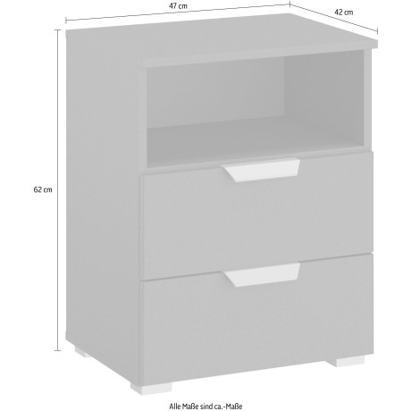 rauch Nachtkastje Orias met 2 lades en nis voor veel opbergruimte made in germany afbeelding2 - 1