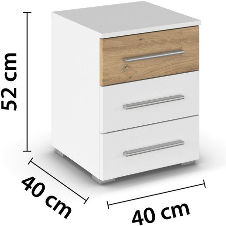 rauch Nachtkastje Tarragona met 3 lades, bovenste lade in andere kleur made in germany (set, 2 stuks) afbeelding2 - 1