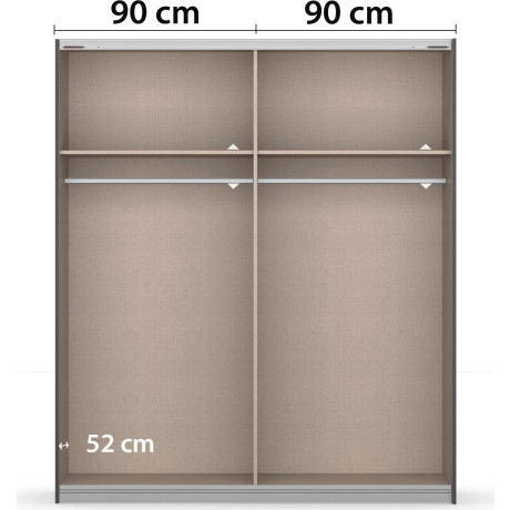 rauch Schuifdeurkast Mosbach in moderne lamellen-look en glazen front afbeelding2 - 1