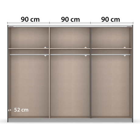 rauch Schuifdeurkast Mosbach in moderne lamellen-look en glazen front afbeelding2 - 1