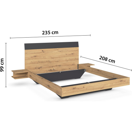 rauch Slaapkamerserie Monza met draaideurkast breedte 226 cm, bedcombinatie in 2 breedtematen afbeelding2 - 1