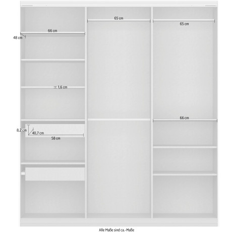 rauch Zweefdeurkast Koluna kast kledingkast bestseller inclusief 2 binnenladen en extra legplanken made in germany afbeelding2 - 1