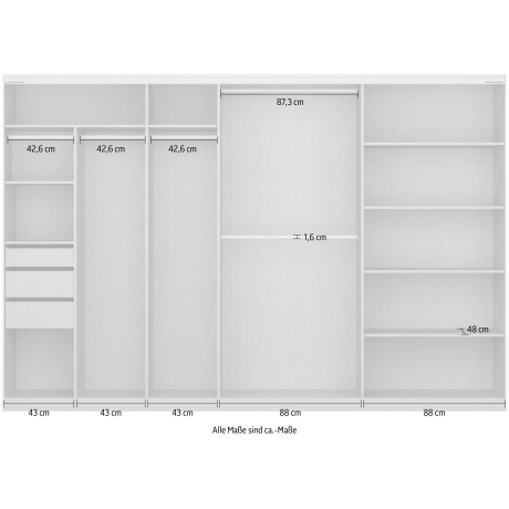 rauch Zweefdeurkast Oteli incl. passe-partout optioneel met verlichting afbeelding2 - 1