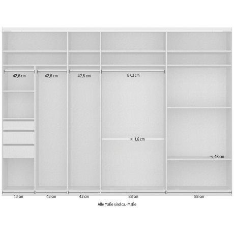 rauch Zweefdeurkast Oteli incl. passe-partout optioneel met verlichting afbeelding2 - 1