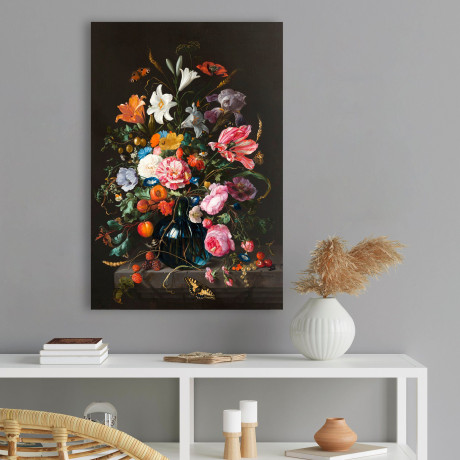 Reinders! Artprint op hout Stilleven bloemen in vaas Jan Davidsz de Heem afbeelding2 - 1