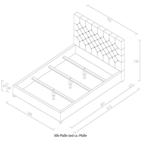 Relita Gestoffeerd bed in chesterfield-look, naar keuze ligoppervlak 140 cm of 180 cm breed afbeelding2 - 1