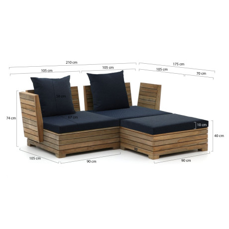 ROUGH-B chaise longue loungeset 3-delig - Laagste prijsgarantie! afbeelding2 - 1