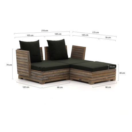 ROUGH-B chaise longue loungeset 3-delig - Laagste prijsgarantie! afbeelding2 - 1