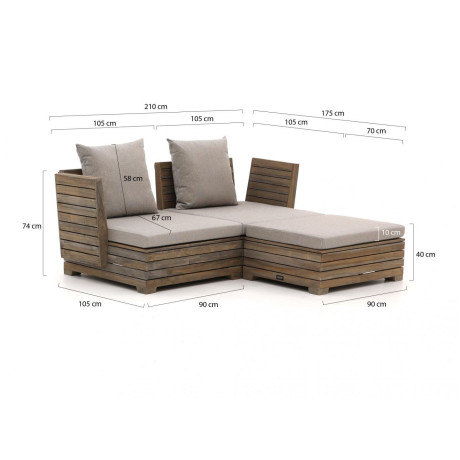 ROUGH-B chaise longue loungeset 3-delig - Laagste prijsgarantie! afbeelding2 - 1